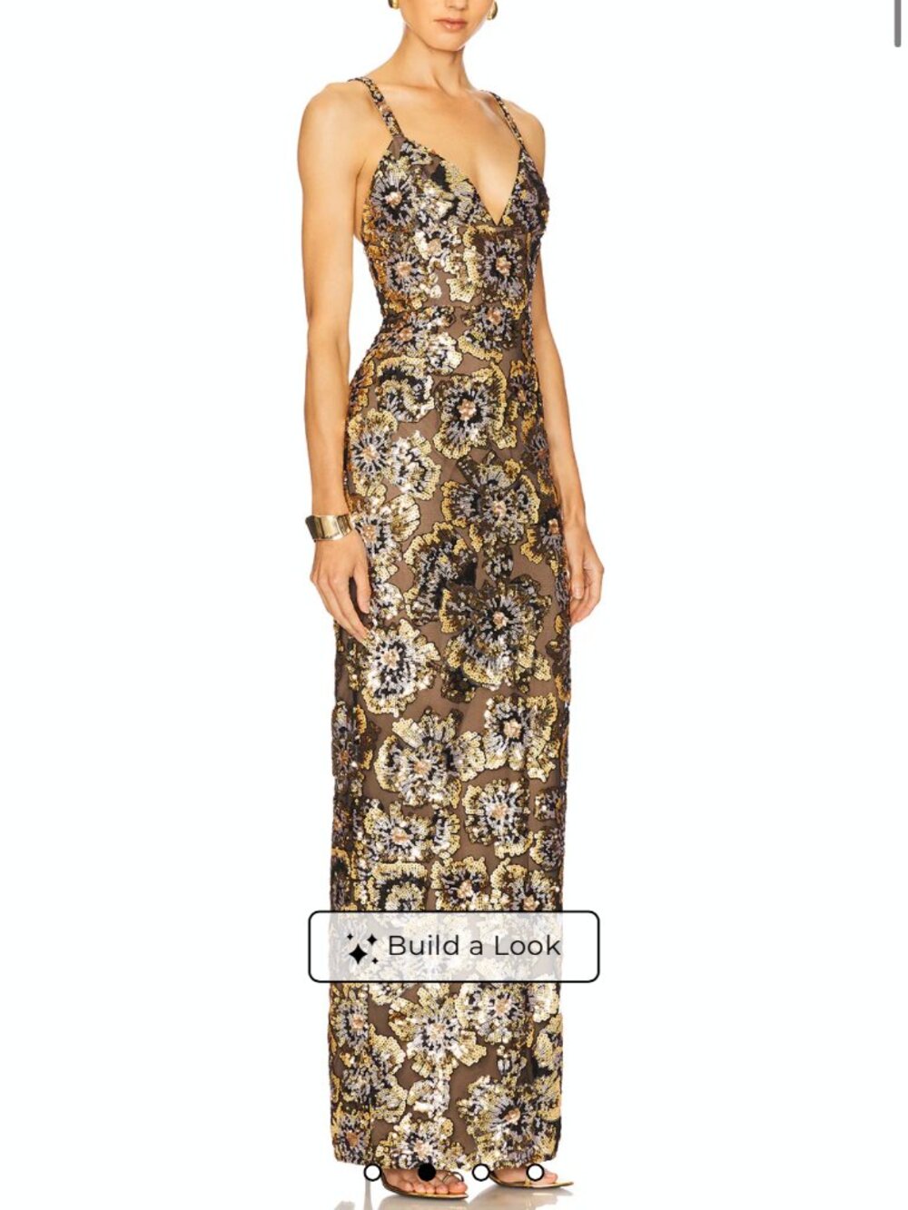 BRAND NEW NEVER USED- Bronx and Banco, Allegra Sequin Gold Multi Gown - Size 10 - Picture 2 of 8